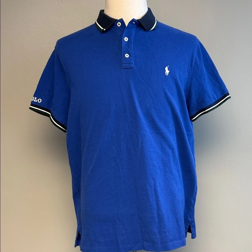 Polo Ralph Lauren Blue Cotton Polo Shirt XL Classic Fit Logo